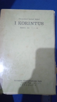 Image of Pelajaran Hayat Surat 1 Korintus